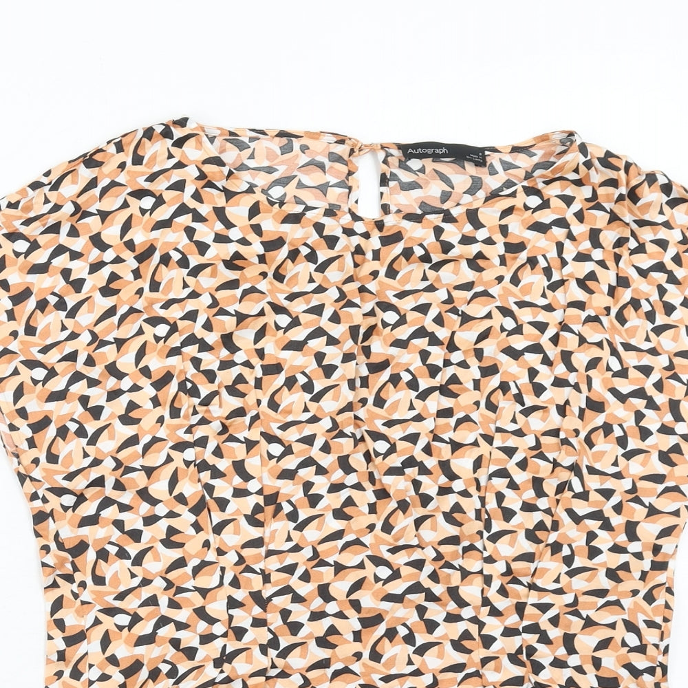 Womens UK Size 8 Marks and Spencer Orange Basic Blouse