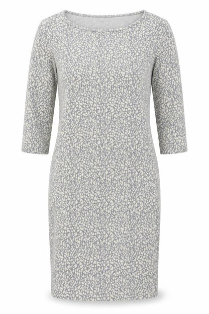 Dorothy Perkins Womens Grey Animal Print Polyester Sheath Size 8 Boat Neck Pullover