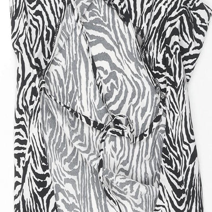 Misspap Womens Multicoloured Animal Print Polyester Tank Dress Size 10 Scoop Neck Zip