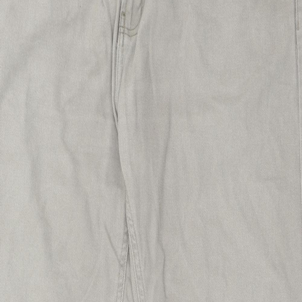 Denim & Co. Mens Grey Cotton Straight Jeans Size 38 in L30 in Regular Button