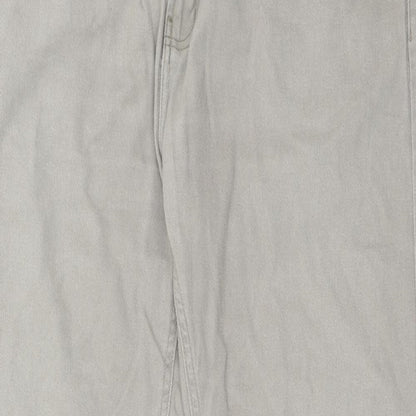 Denim & Co. Mens Grey Cotton Straight Jeans Size 38 in L30 in Regular Button