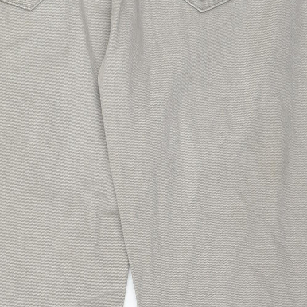 Denim & Co. Mens Grey Cotton Straight Jeans Size 38 in L30 in Regular Button