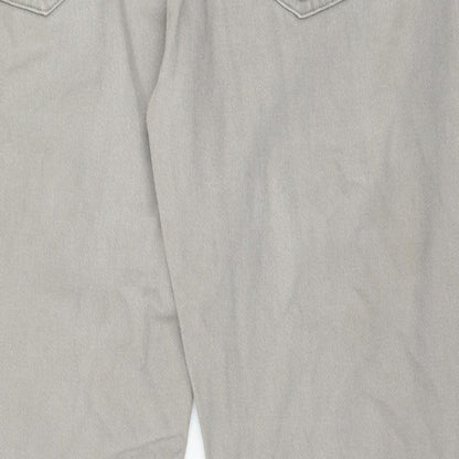 Denim & Co. Mens Grey Cotton Straight Jeans Size 38 in L30 in Regular Button