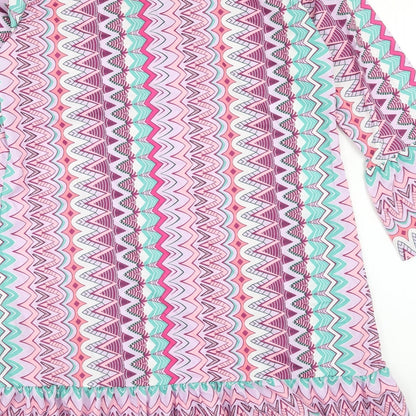 Preworn Womens Multicoloured Geometric Polyester Shift Size L Round Neck Tie
