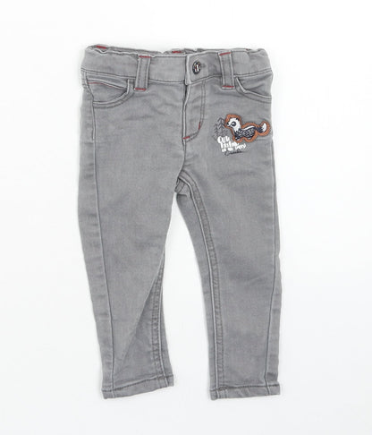 creeks Baby Grey Cotton Capri Jeans Size 3-6 Months Zip