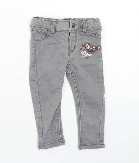 creeks Baby Grey Cotton Capri Jeans Size 3-6 Months Zip