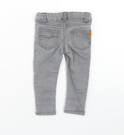 creeks Baby Grey Cotton Capri Jeans Size 3-6 Months Zip