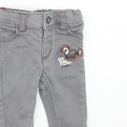 creeks Baby Grey Cotton Capri Jeans Size 3-6 Months Zip