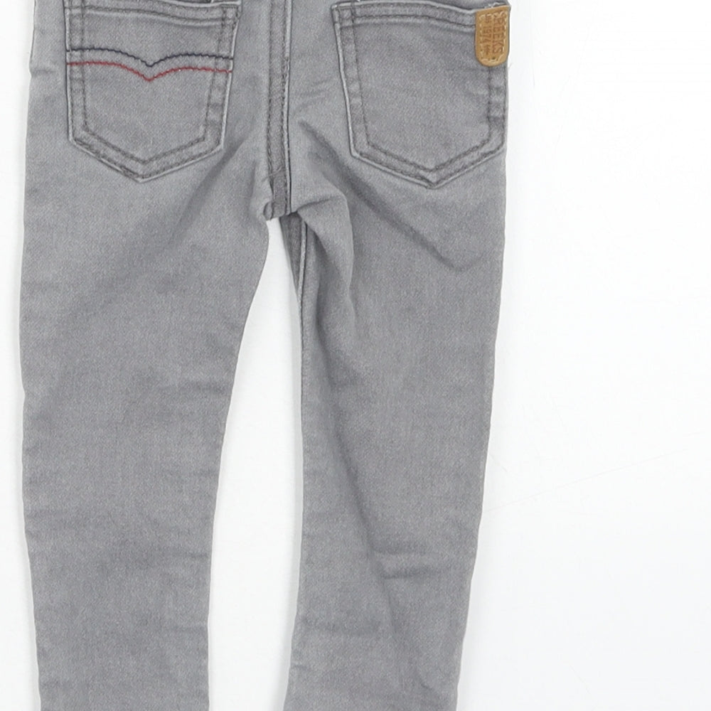 creeks Baby Grey Cotton Capri Jeans Size 3-6 Months Zip