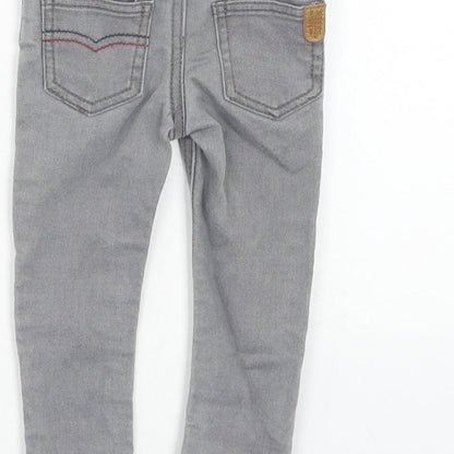 creeks Baby Grey Cotton Capri Jeans Size 3-6 Months Zip