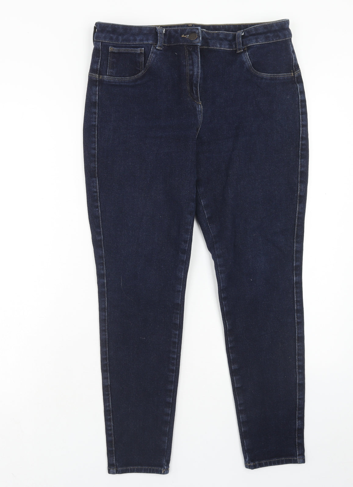 NEXT Womens Blue Cotton Skinny Jeans Size 32 in Regular Button