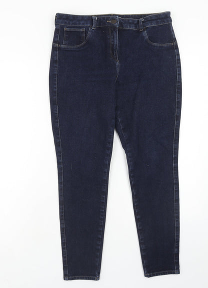 NEXT Womens Blue Cotton Skinny Jeans Size 32 in Regular Button
