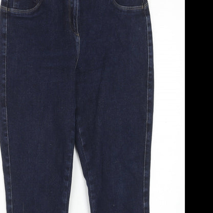 NEXT Womens Blue Cotton Skinny Jeans Size 32 in Regular Button