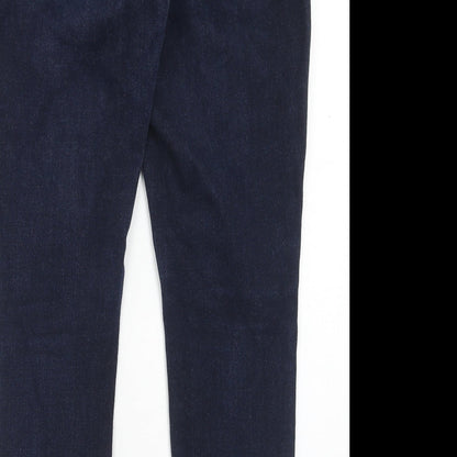 NEXT Womens Blue Cotton Skinny Jeans Size 32 in Regular Button