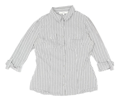 Womens UK Size 12 NEXT Grey Basic Button-Up