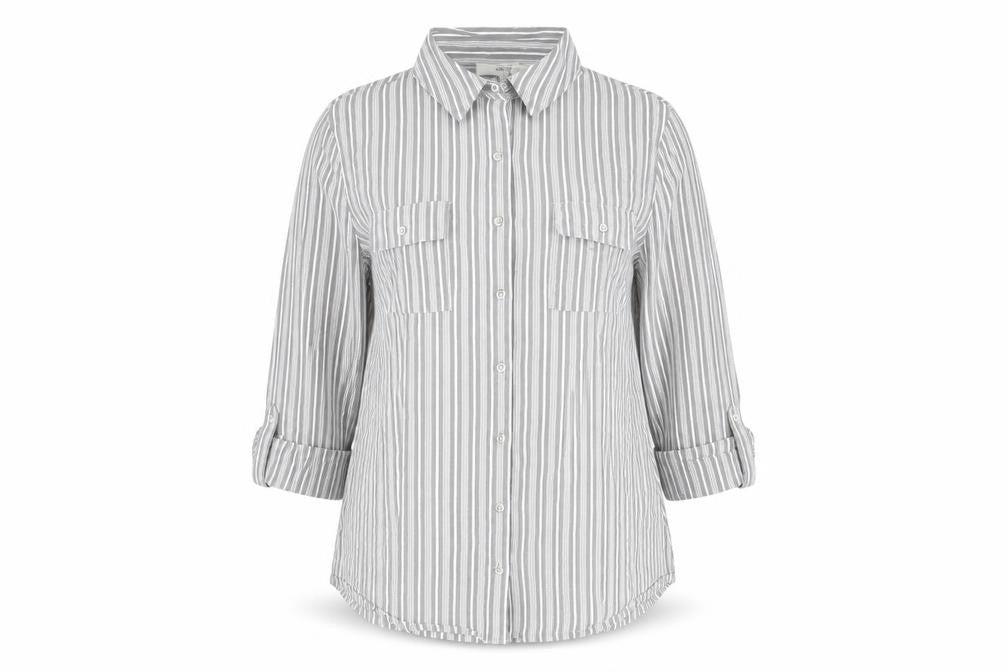 Womens UK Size 12 NEXT Grey Basic Button-Up