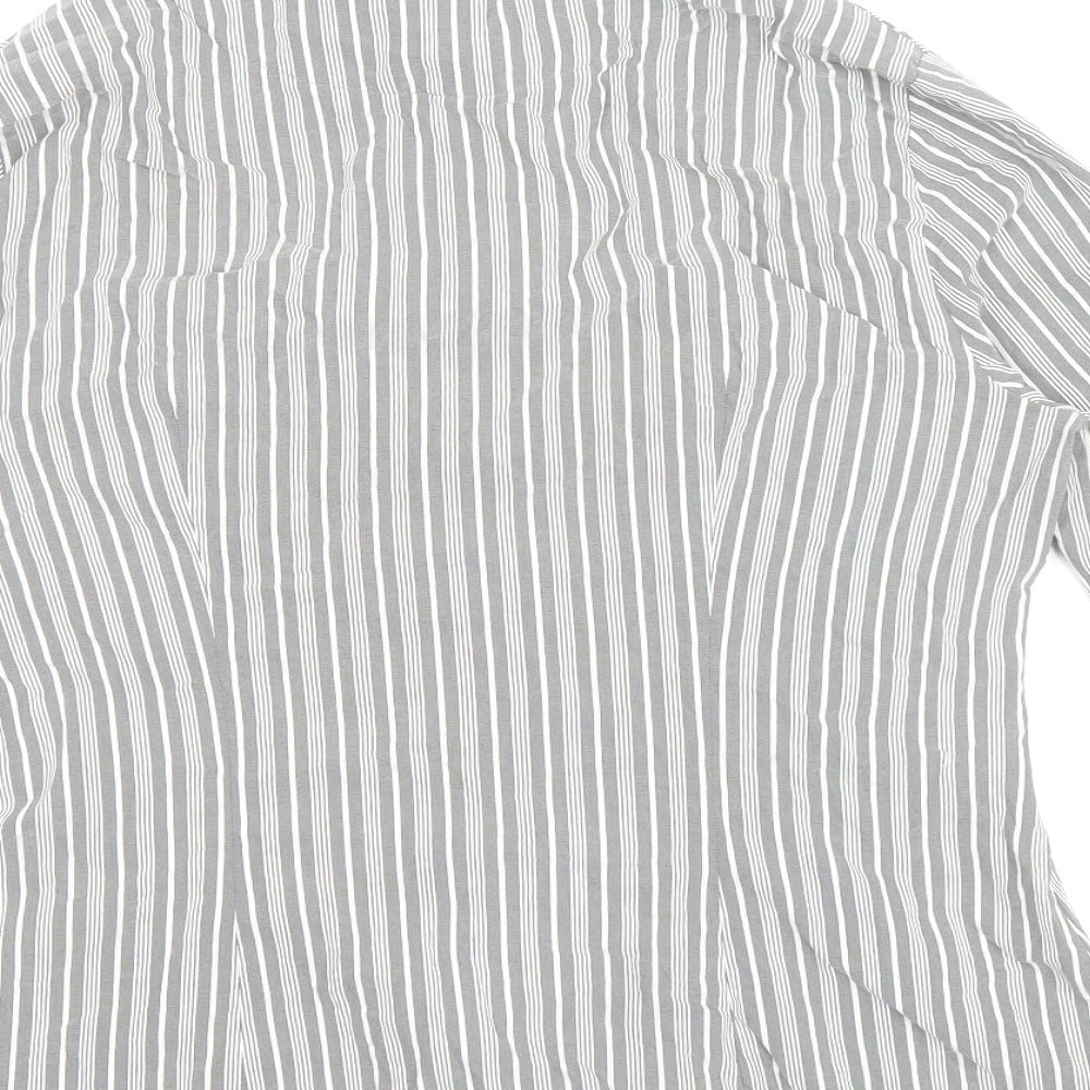 Womens UK Size 12 NEXT Grey Basic Button-Up