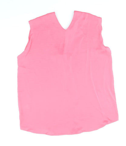 Womens UK Size 14 Marks and Spencer Pink Basic Tank