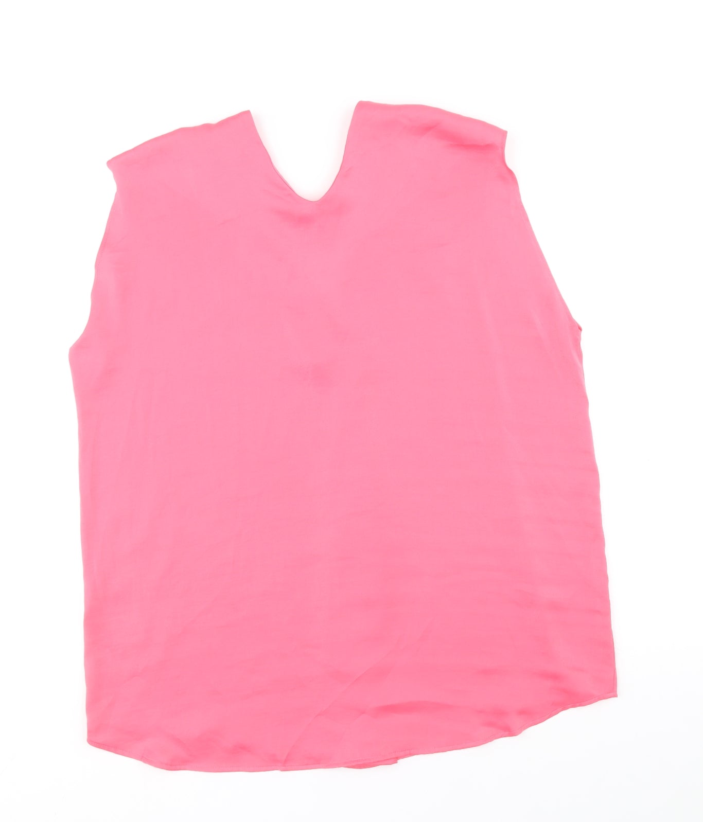 Marks and Spencer Womens Pink Polyester Basic Tank Size 14 V-Neck