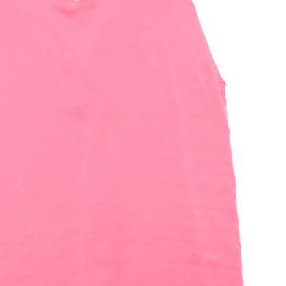 Marks and Spencer Womens Pink Polyester Basic Tank Size 14 V-Neck