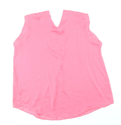 Womens UK Size 16 Marks and Spencer Pink Basic Blouse