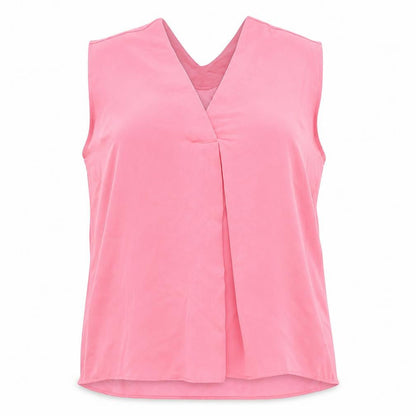 Marks and Spencer Womens Pink Polyester Basic Blouse Size 16 V-Neck