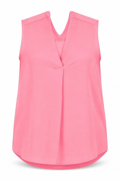 marks and Womens Pink Polyester Basic Blouse Size 16 V-Neck