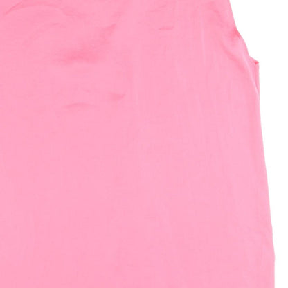 marks and Womens Pink Polyester Basic Blouse Size 16 V-Neck