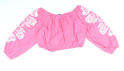 Womens UK Size 18 Marks and Spencer Pink Cropped Blouse