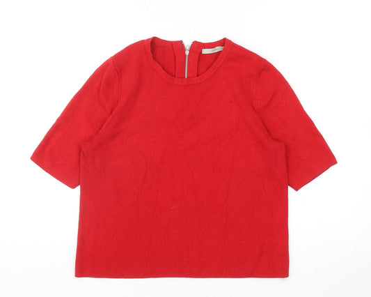 George Womens Red Round Neck Polyester Pullover Jumper Size 12