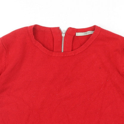 George Womens Red Round Neck Polyester Pullover Jumper Size 12