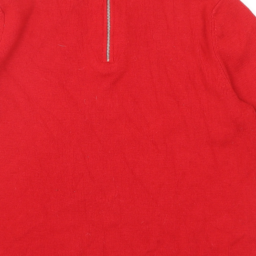 George Womens Red Round Neck Polyester Pullover Jumper Size 12