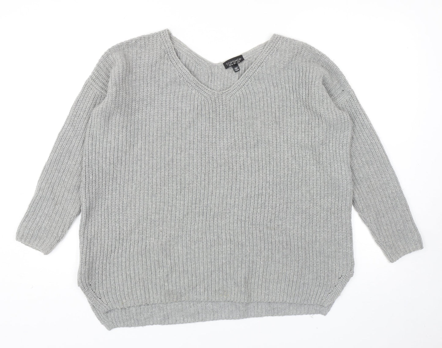 Womens UK Size 6 Topshop Grey Pullover Jumper