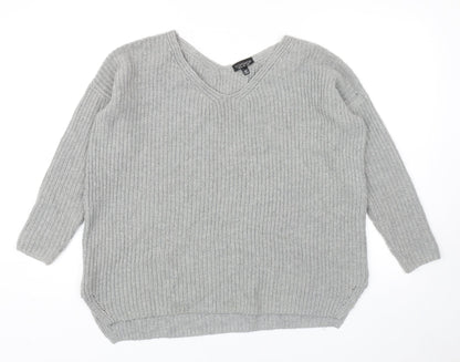Womens UK Size 6 Topshop Grey Pullover Jumper