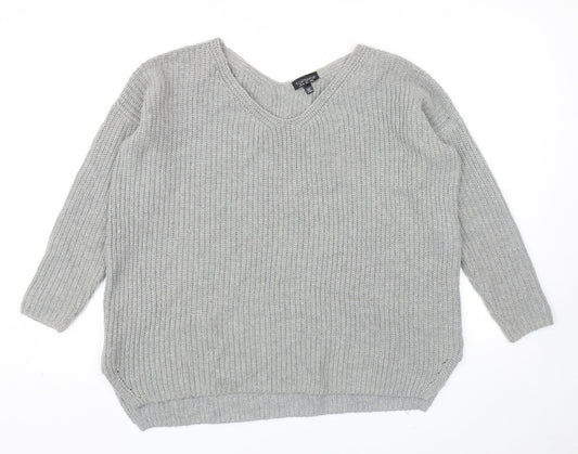 Womens UK Size 6 Topshop Grey Pullover Jumper