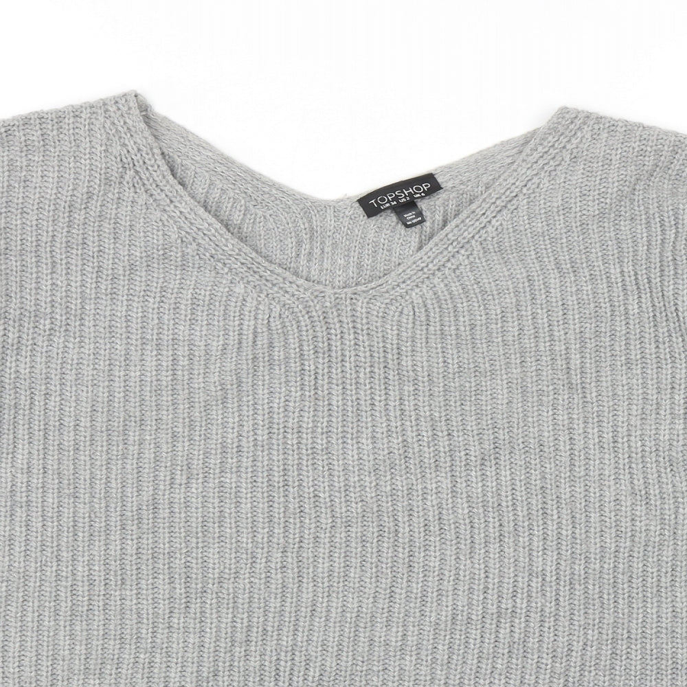 Womens UK Size 6 Topshop Grey Pullover Jumper