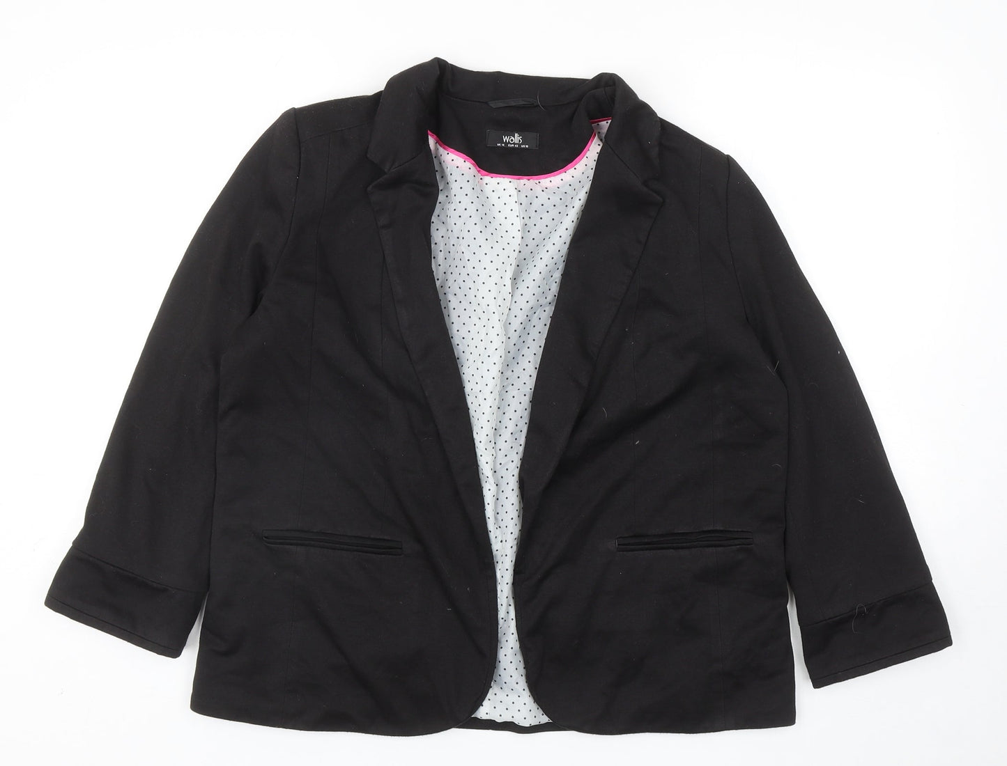 Wallis Womens Black Polyester Jacket Blazer Size 12