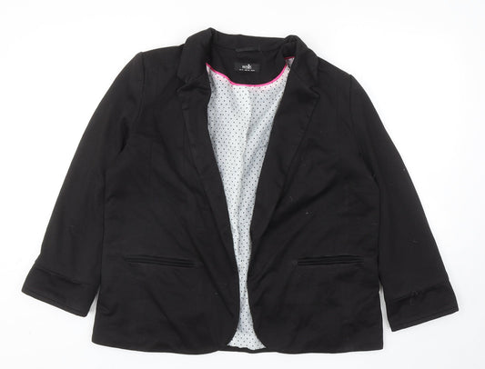 Wallis Womens Black Polyester Jacket Blazer Size 12