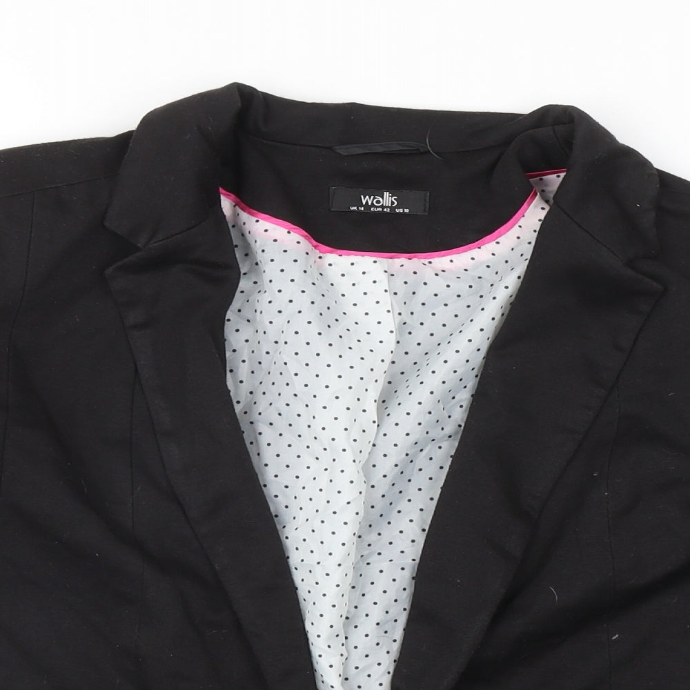 Wallis Womens Black Polyester Jacket Blazer Size 12