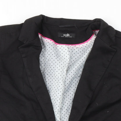 Wallis Womens Black Polyester Jacket Blazer Size 12