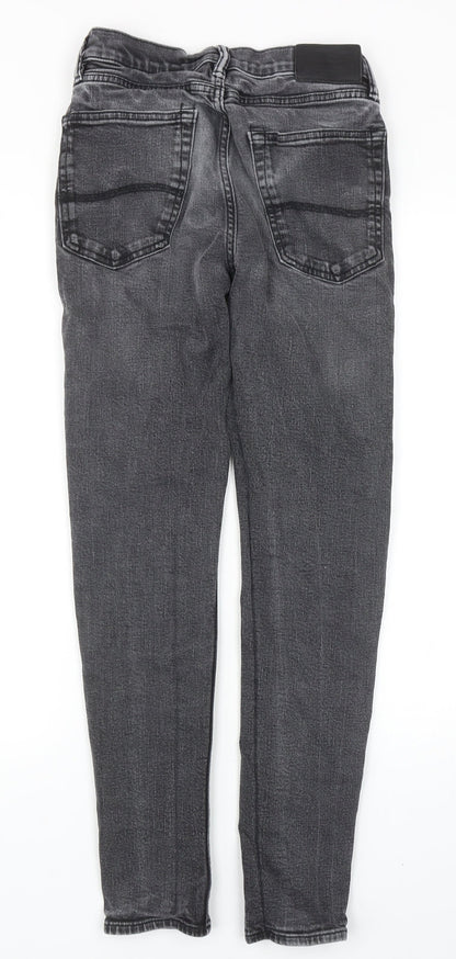 Marks and Spencer Mens Grey Cotton Skinny Jeans Size 28 in L31 in Regular Zip