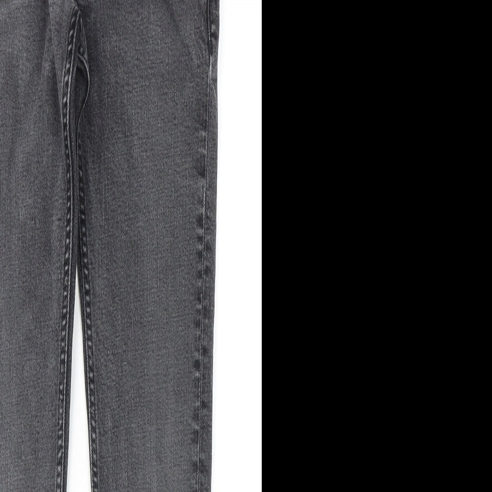 Marks and Spencer Mens Grey Cotton Skinny Jeans Size 28 in L31 in Regular Zip