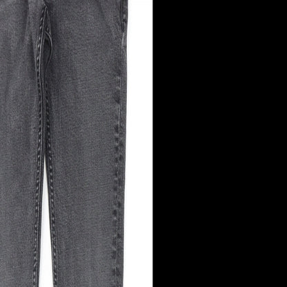 Marks and Spencer Mens Grey Cotton Skinny Jeans Size 28 in L31 in Regular Zip