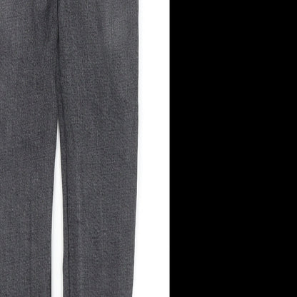 Marks and Spencer Mens Grey Cotton Skinny Jeans Size 28 in L31 in Regular Zip