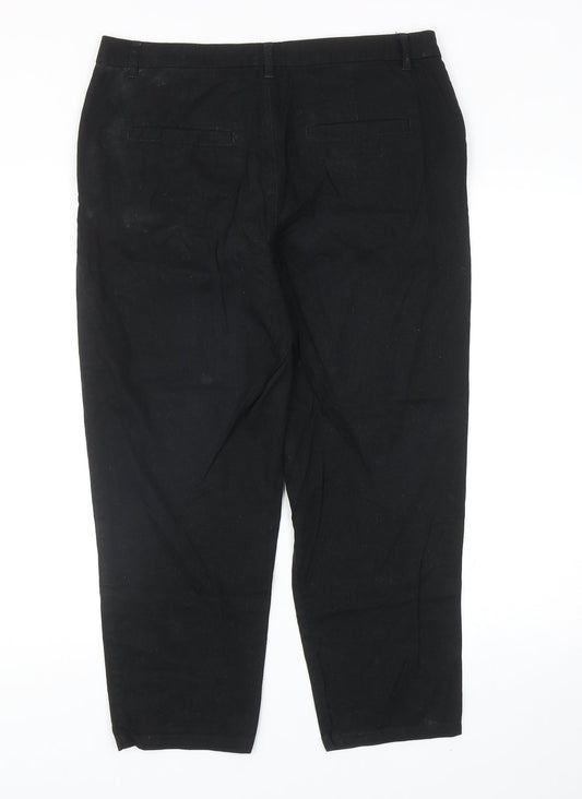 ASOS Womens Black Cotton Straight Jeans Size 12 Regular Zip