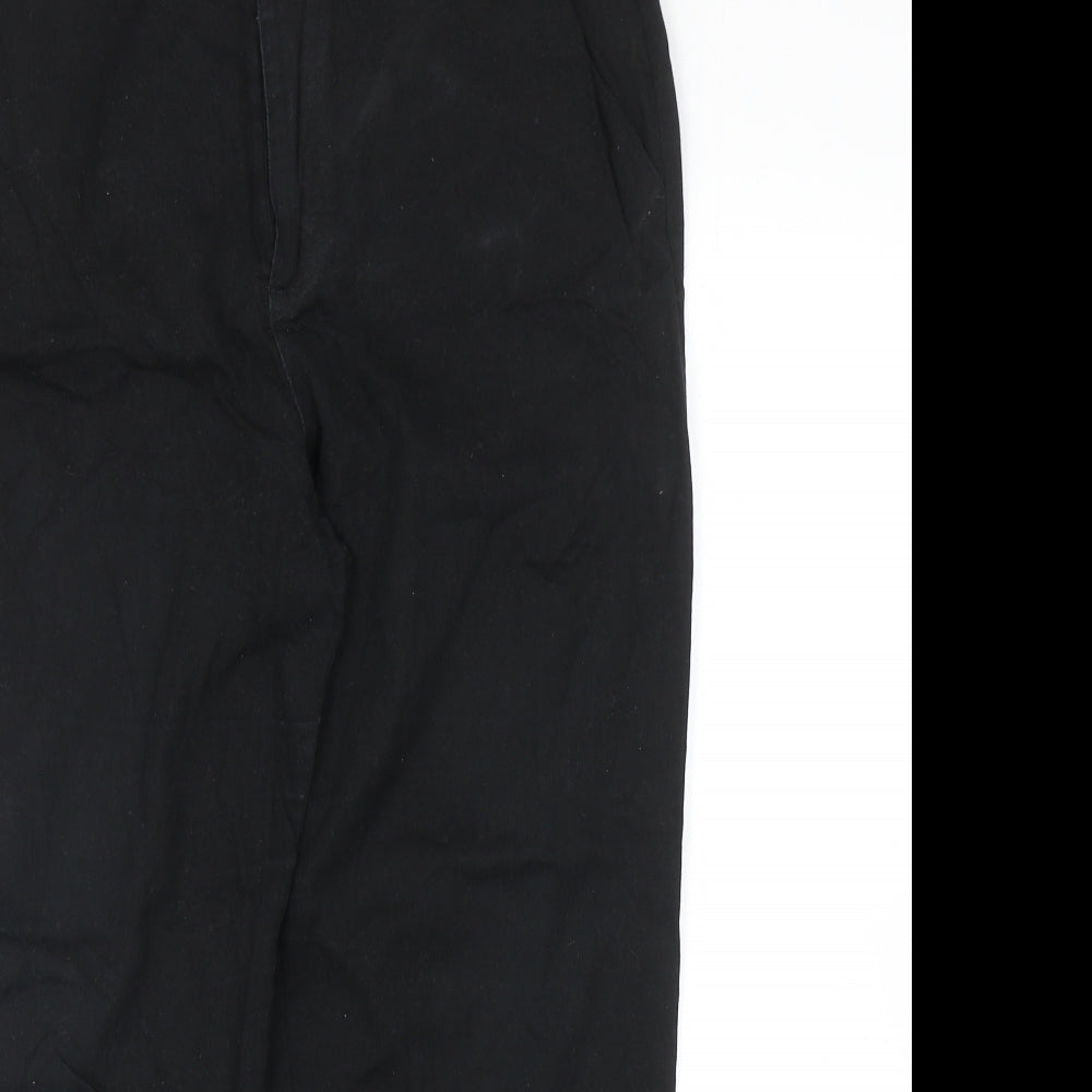 ASOS Womens Black Cotton Straight Jeans Size 12 Regular Zip