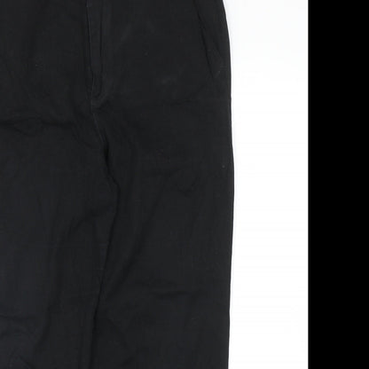 ASOS Womens Black Cotton Straight Jeans Size 12 Regular Zip
