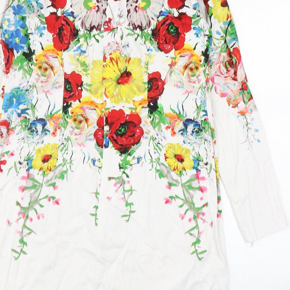 Mek Kembang Cotton Womens Multicoloured Floral Cotton Mini Size S Round Neck Zip