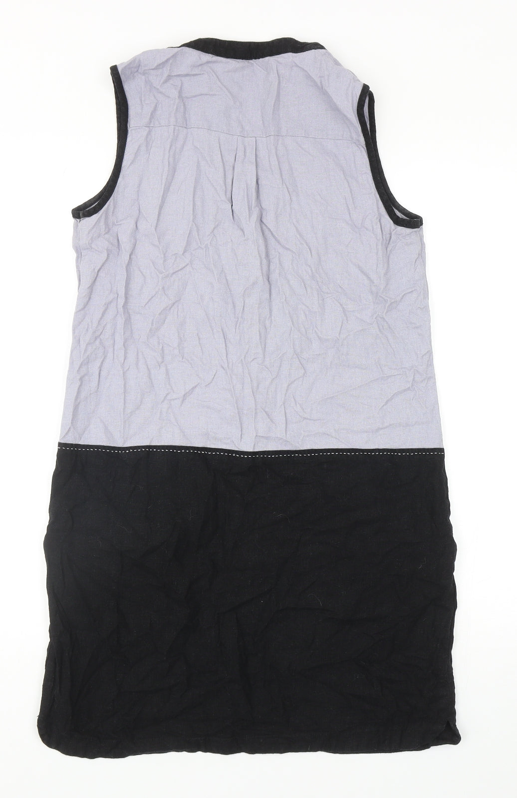 NEXT Womens Grey Colourblock Viscose Shift Size 10 V-Neck Button