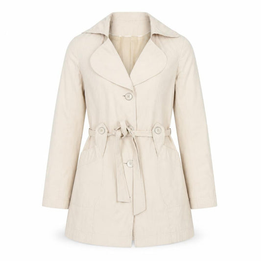 Womens UK Size 10 BHS Beige Trench Coat